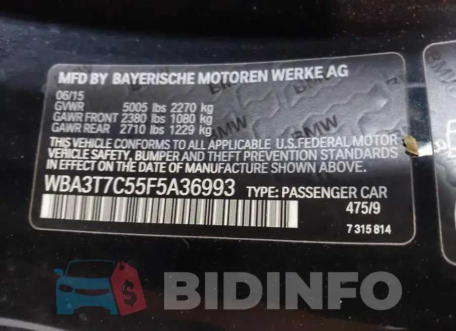 WBA3T7C55F5A36993 Photo# 9