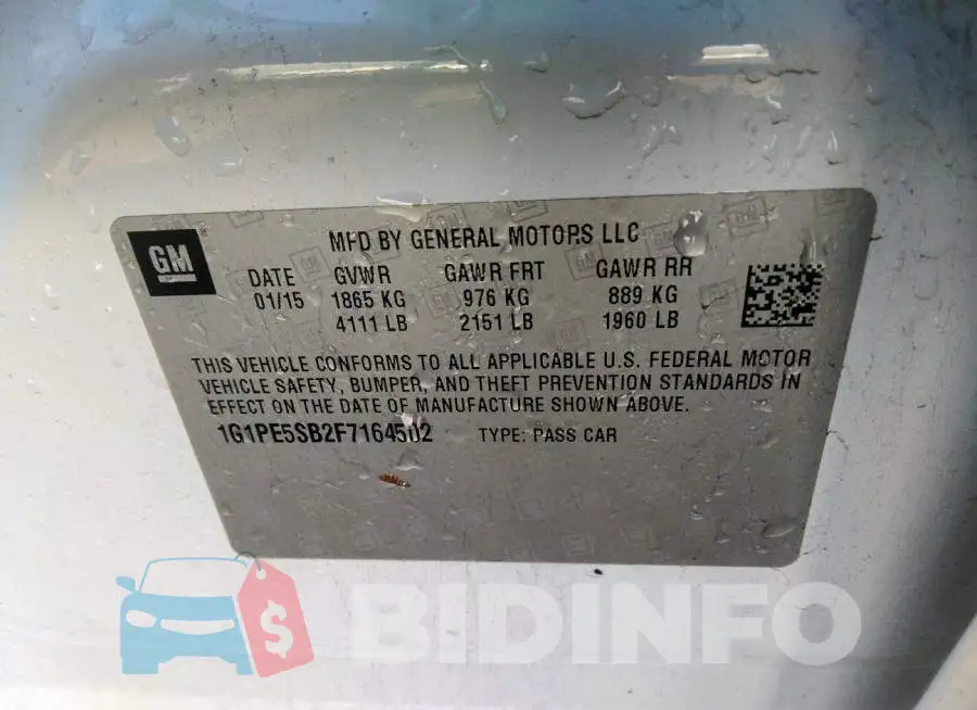 1G1PE5SB2F7164502 Photo# 9