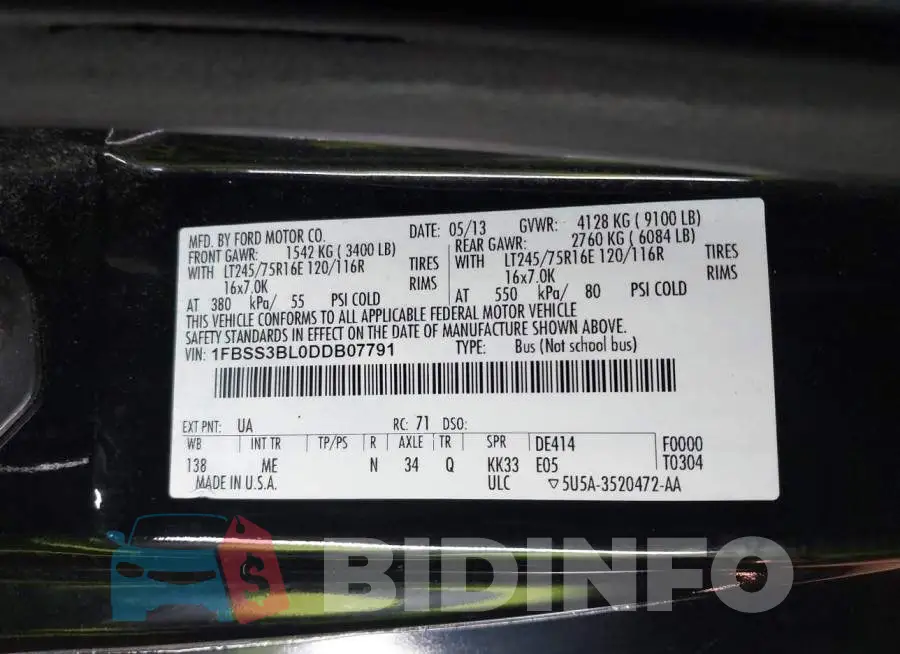 1FBSS3BL0DDB07791 Photo# 9