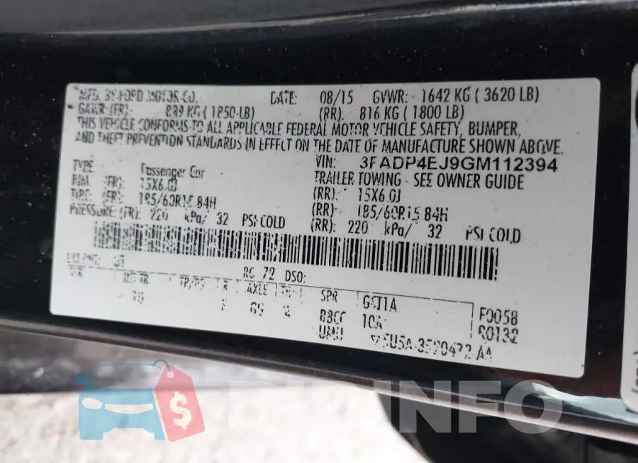 3FADP4EJ9GM112394 Photo# 9