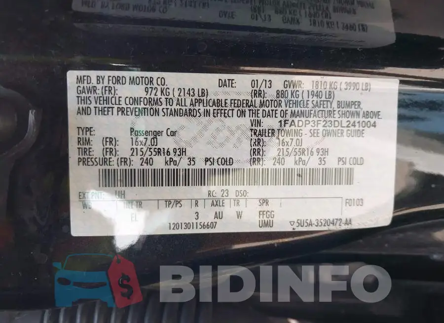 1FADP3F23DL241004 Photo# 9