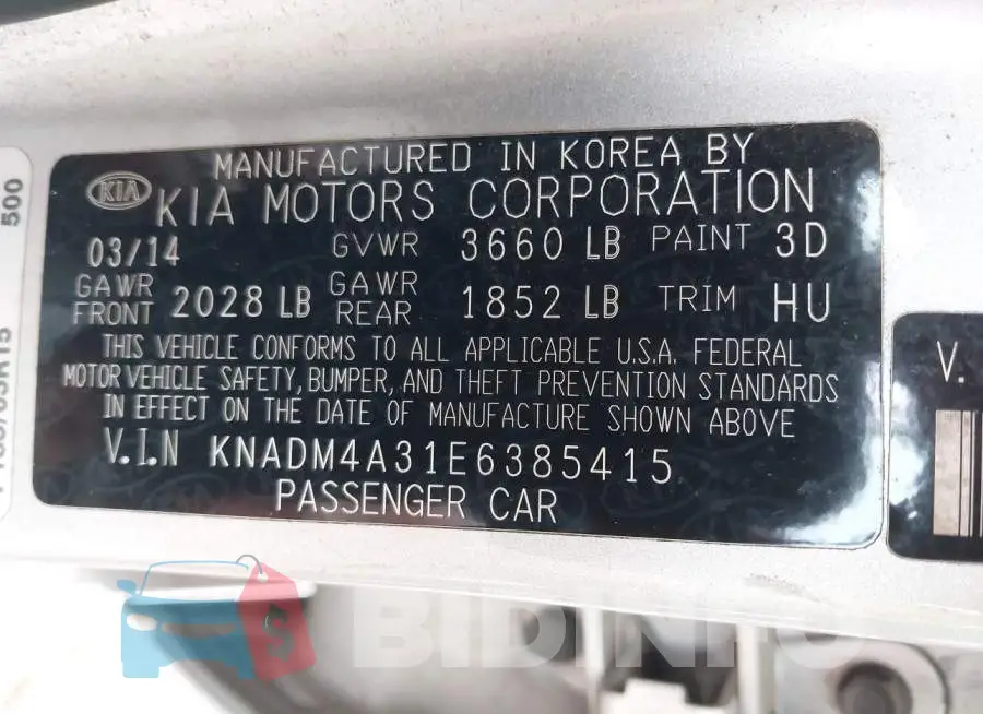 KNADM4A31E6385415 Photo# 9