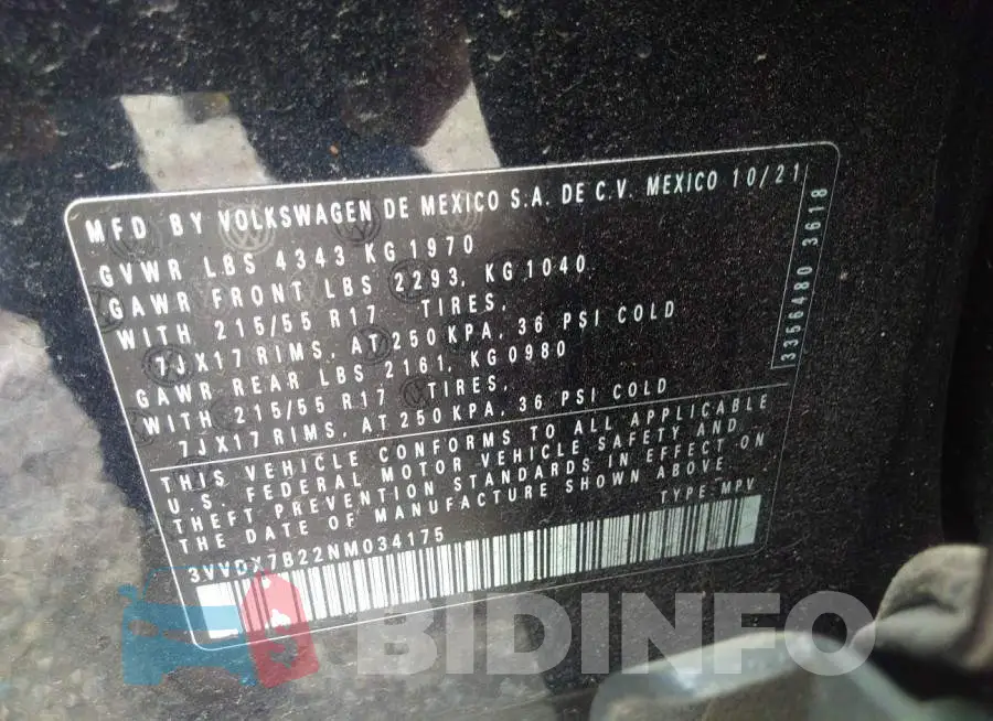 3VVDX7B22NM034175 Photo# 9