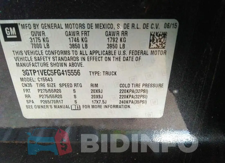 3GTP1VEC5FG415556 Photo# 9