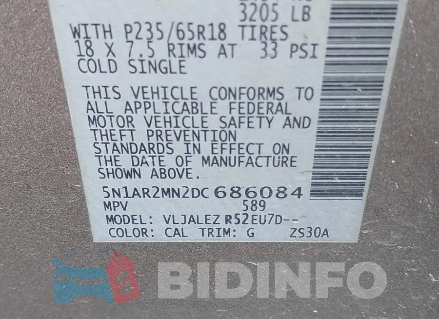 5N1AR2MN2DC686084 Photo# 9