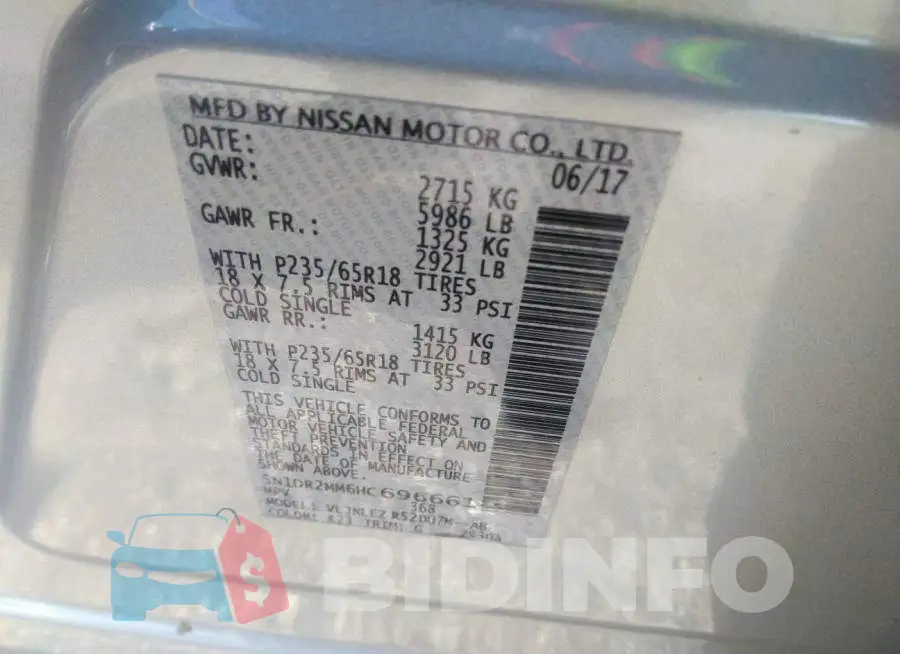 5N1DR2MM6HC696661 Photo# 9