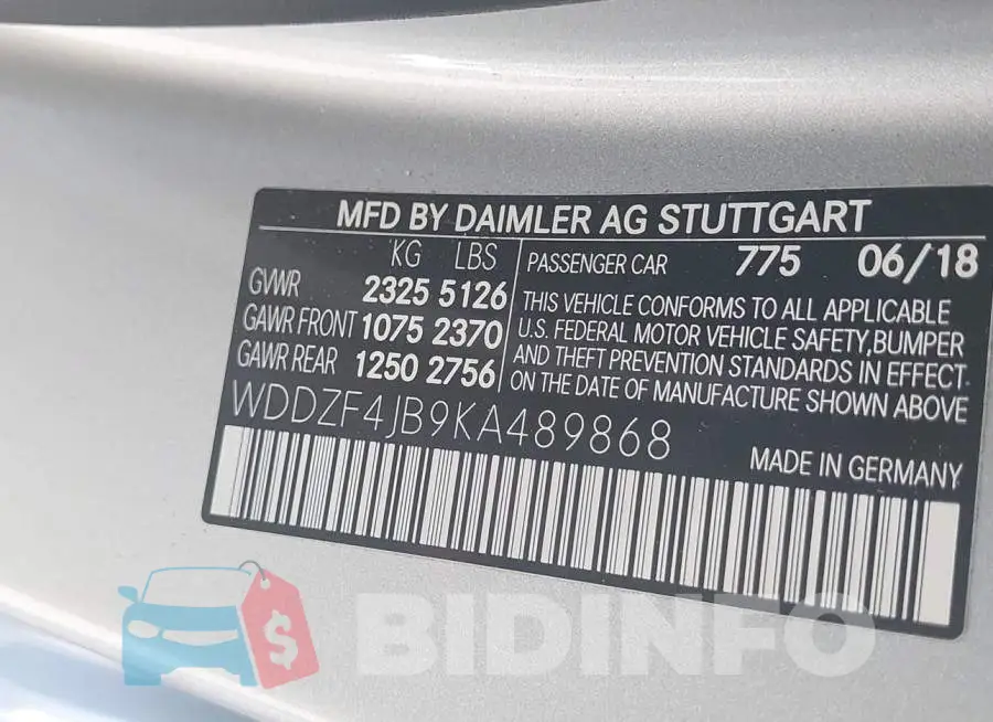 WDDZF4JB9KA489868 Photo# 9