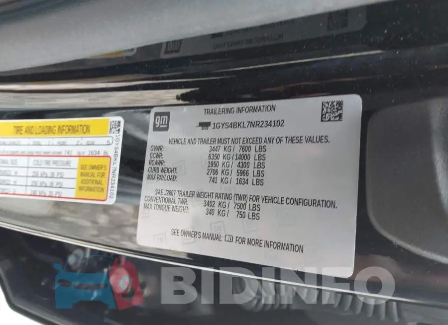 1GYS4BKL7NR234102 Photo# 9