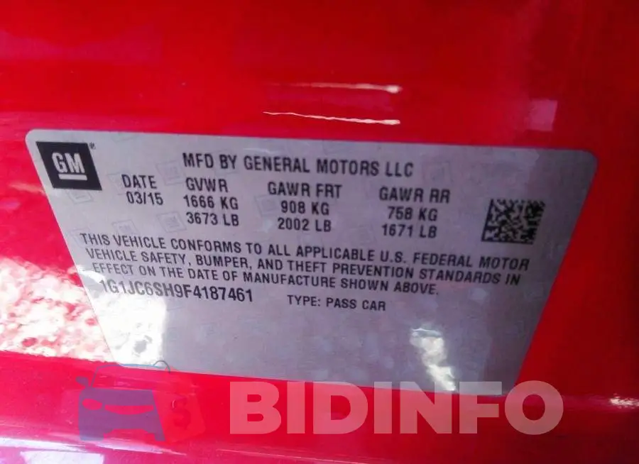1G1JC6SH9F4187461 Photo# 9