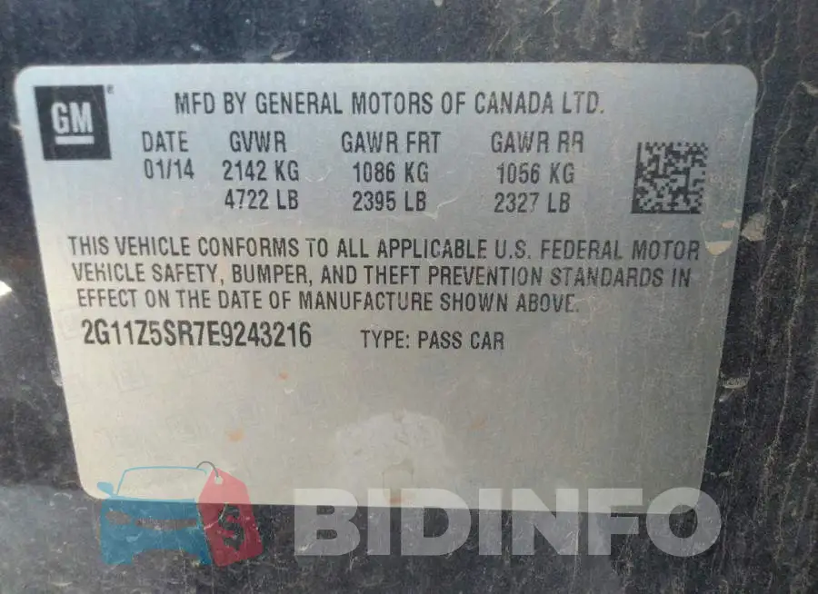 2G11Z5SR7E9243216 Photo# 9