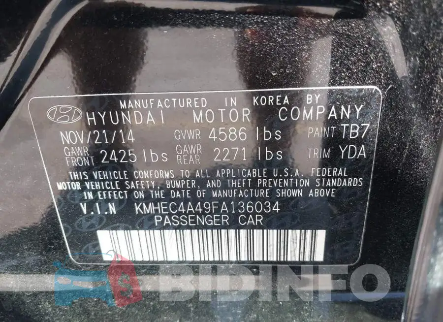 KMHEC4A49FA136034 Photo# 9