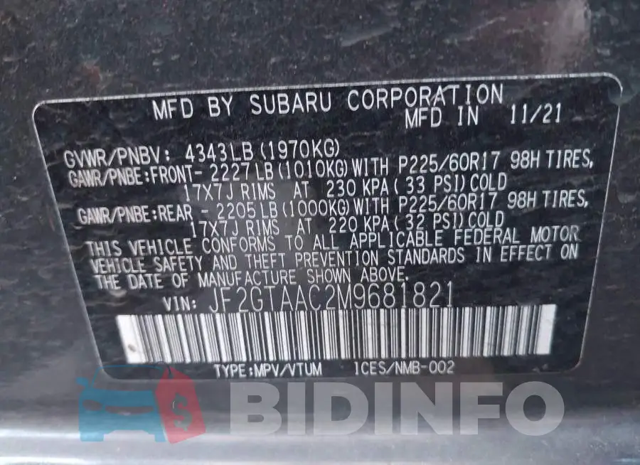 JF2GTAAC2M9681821 Photo# 9