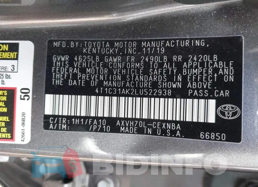 4T1C31AK2LU522938 Photo# 9