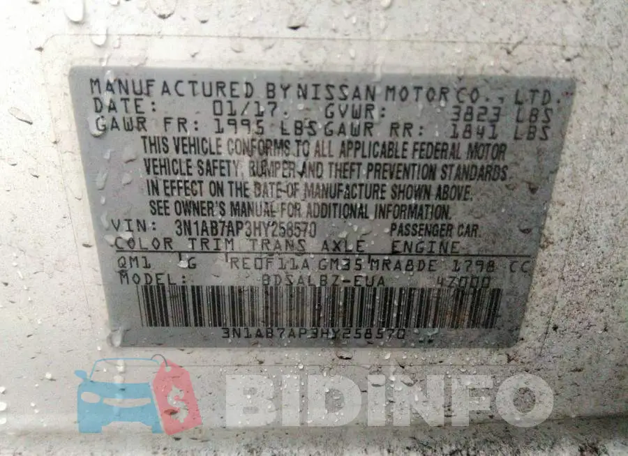 3N1AB7AP3HY258570 Photo# 9