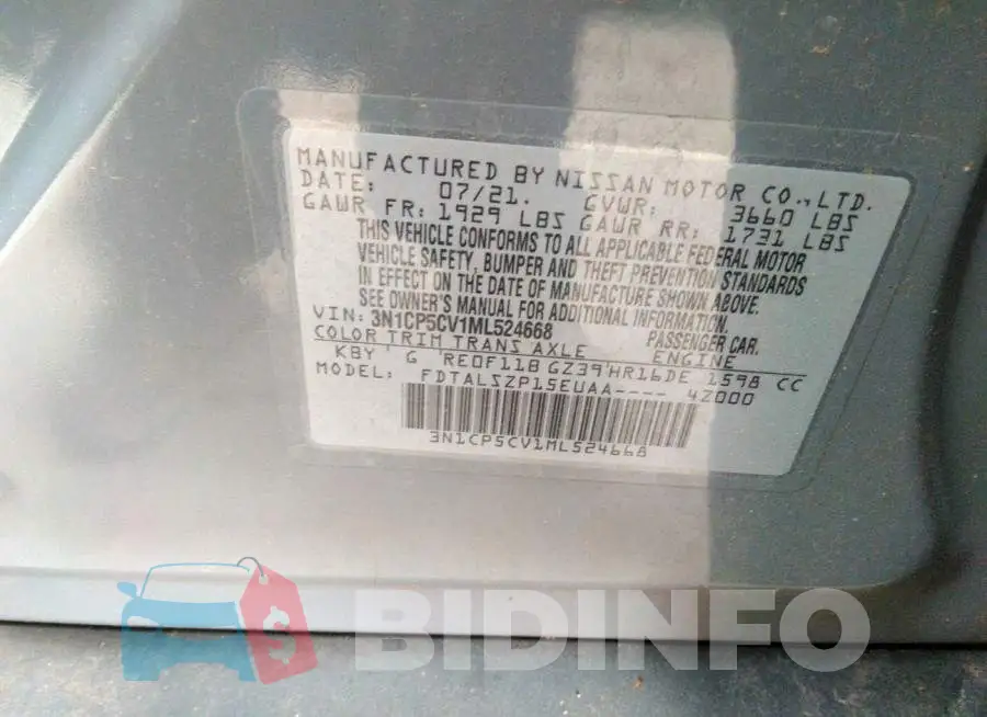 3N1CP5CV1ML524668 Photo# 9