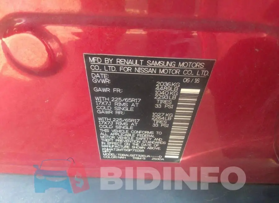 KNMAT2MT5GP711318 Photo# 9