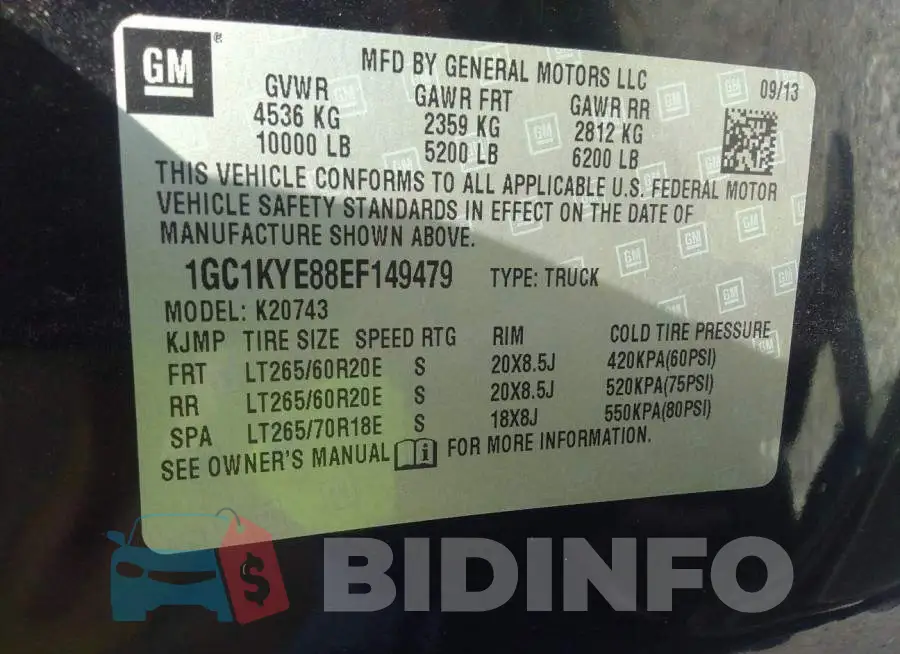 1GC1KYE88EF149479 Photo# 9