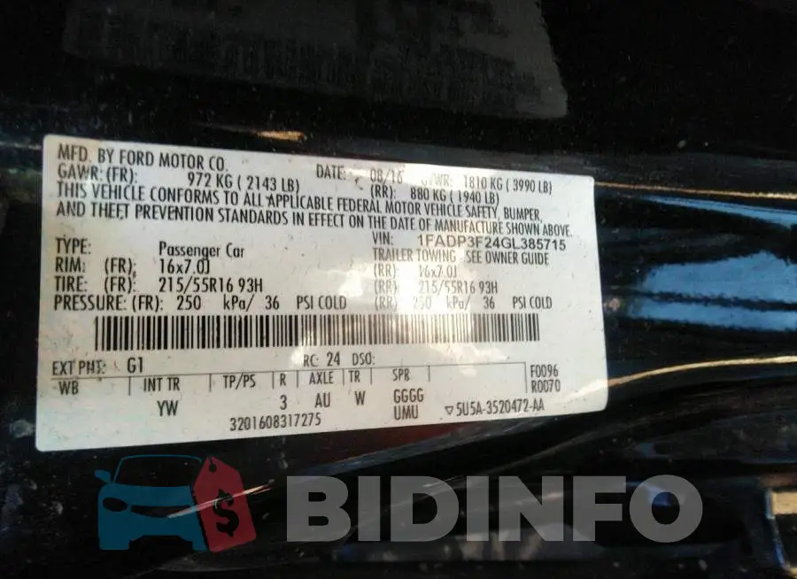 1FADP3F24GL385715 Photo# 9