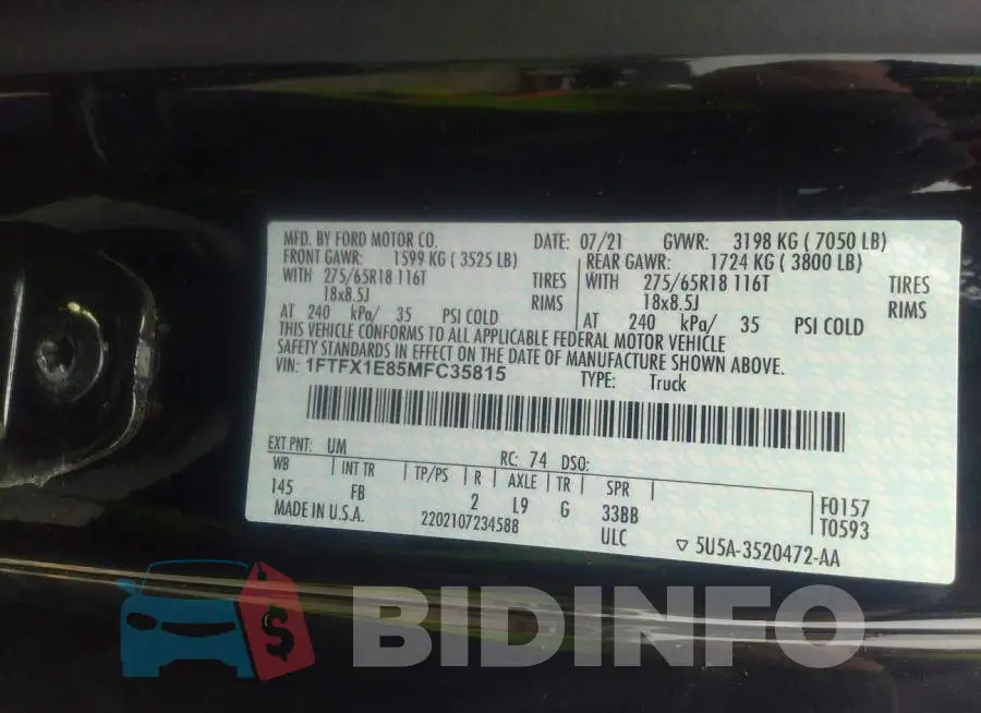 1FTFX1E85MFC35815 Photo# 9