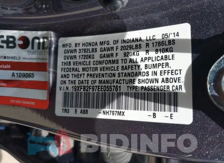 19XFB2F97EE055761 Photo# 9