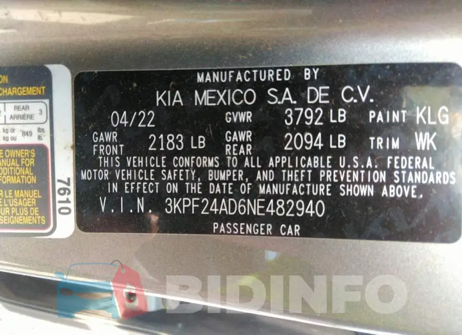 3KPF24AD6NE482940 Photo# 9
