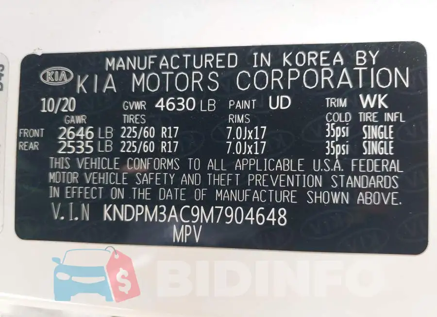 KNDPM3AC9M7904648 Photo# 9