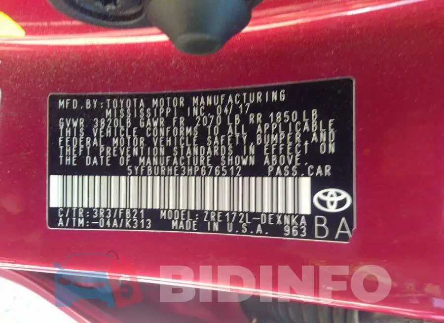 5YFBURHE3HP676512 Photo# 9