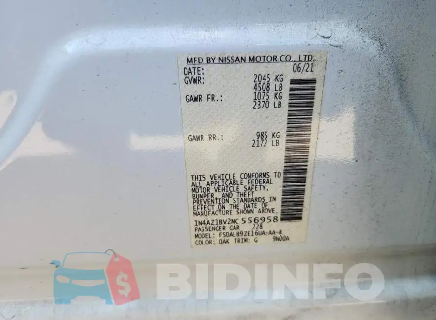 1N4AZ1BV2MC556958 Photo# 8