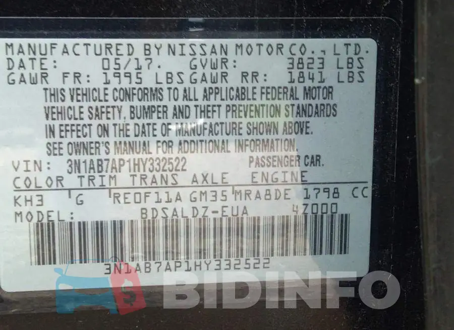 3N1AB7AP1HY332522 Photo# 9