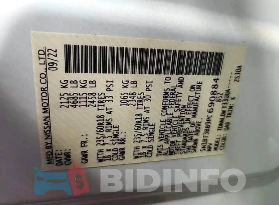 5N1BT3BB9PC690884 Photo# 8