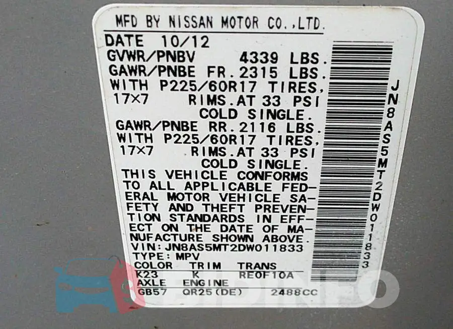 JN8AS5MT2DW011833 Photo# 9
