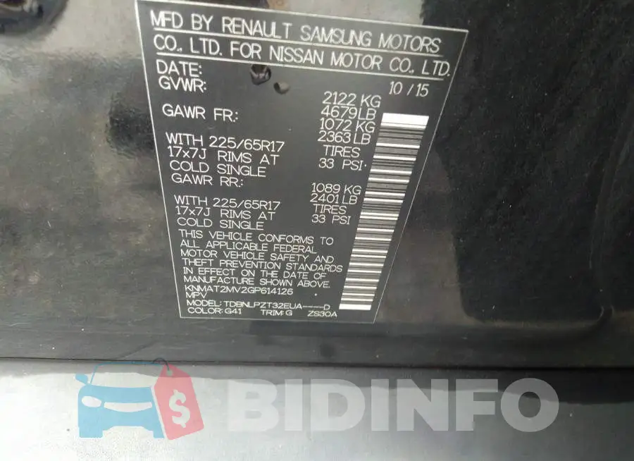 KNMAT2MV2GP614126 Photo# 9