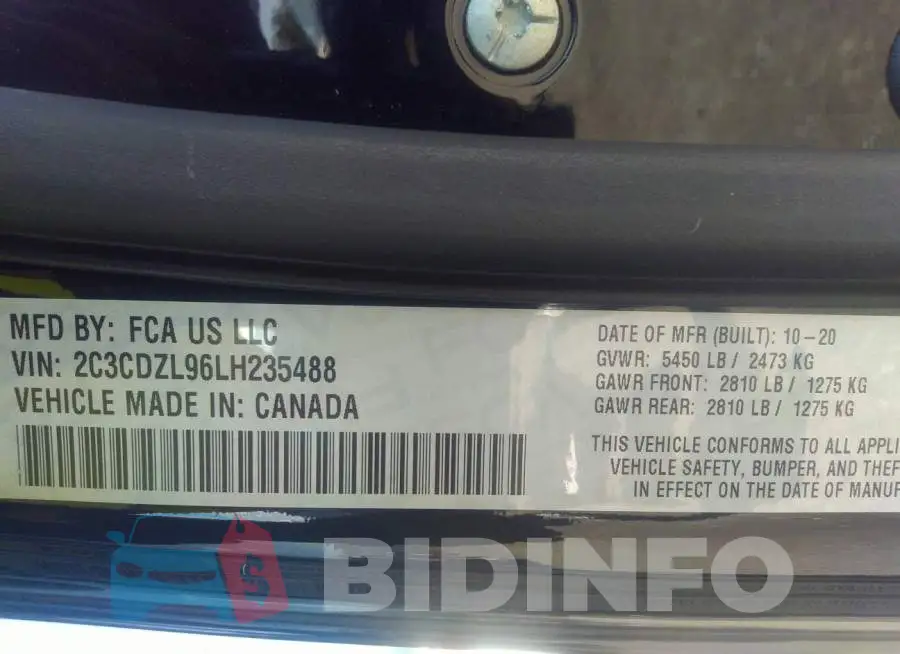 2C3CDZL96LH235488 Photo# 7