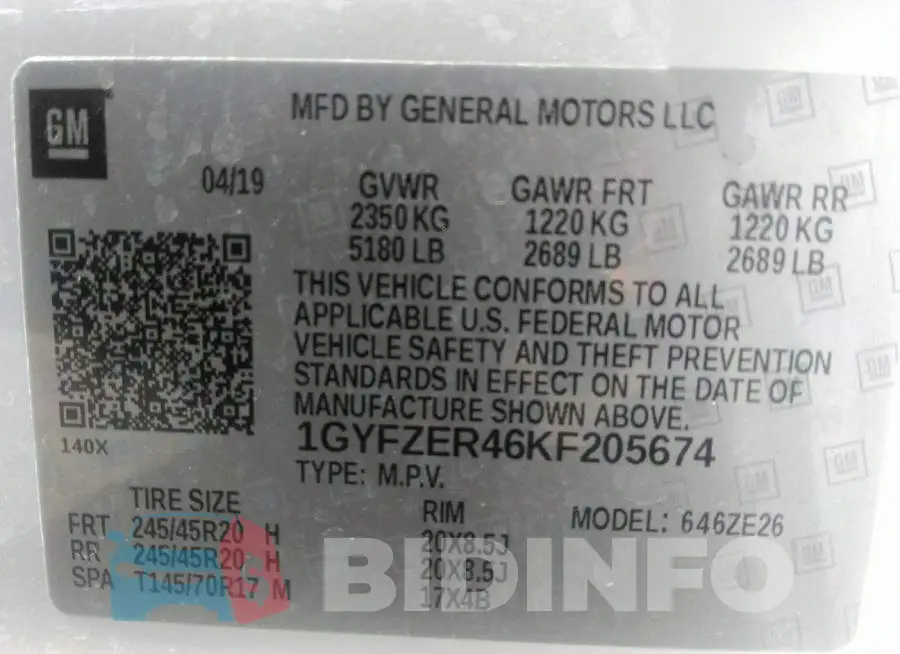 1GYFZER46KF205674 Photo# 9