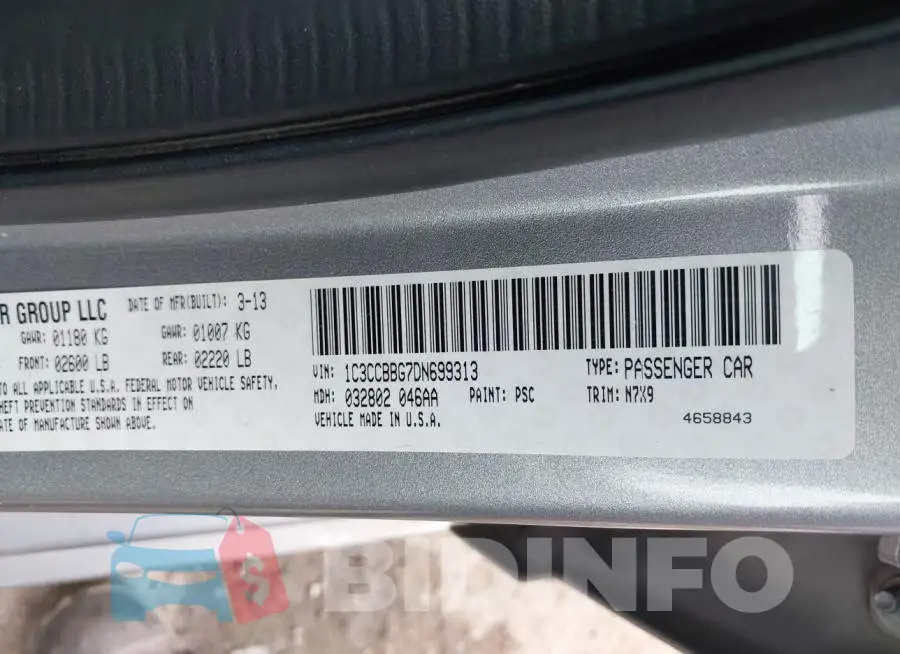 1C3CCBBG7DN699313 Photo# 9