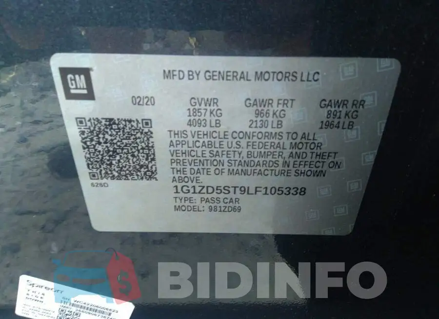 1G1ZD5ST9LF105338 Photo# 9