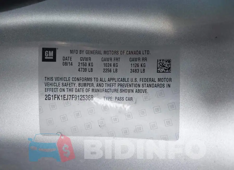 2G1FK1EJ7F9125368 Photo# 9