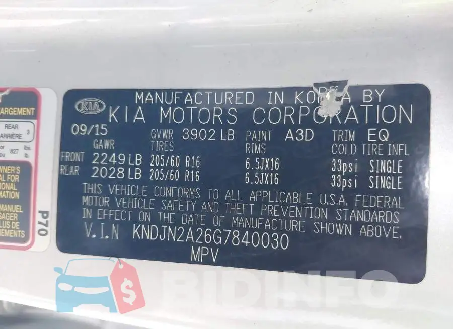KNDJN2A26G7840030 Photo# 9