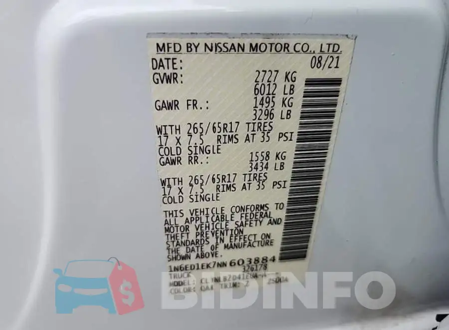 1N6ED1EK7NN603884 Photo# 8