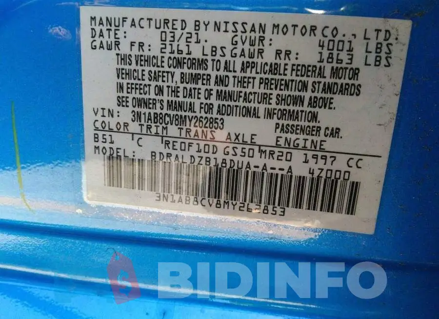 3N1AB8CV8MY262853 Photo# 9
