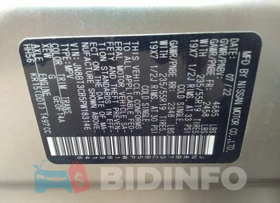 JN8BT3CB5PW183146 Photo# 9