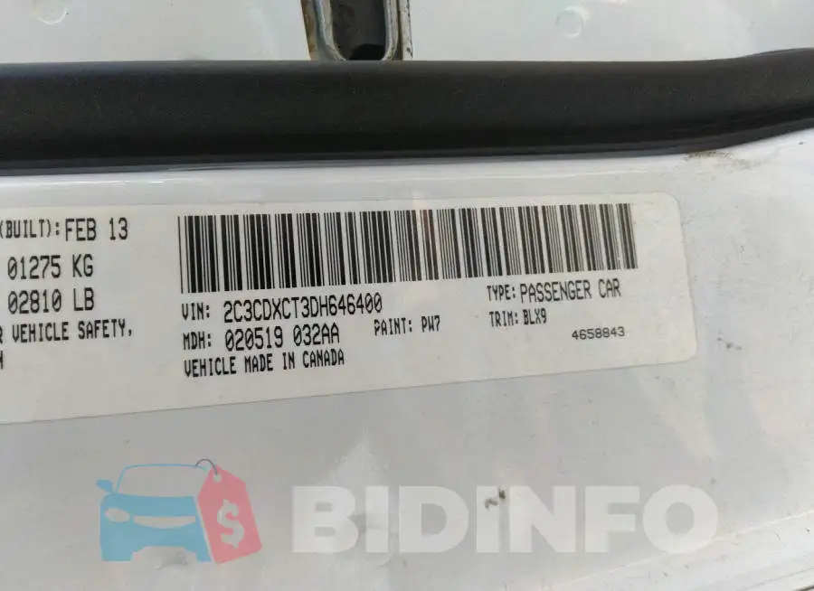 2C3CDXCT3DH646400 Photo# 9