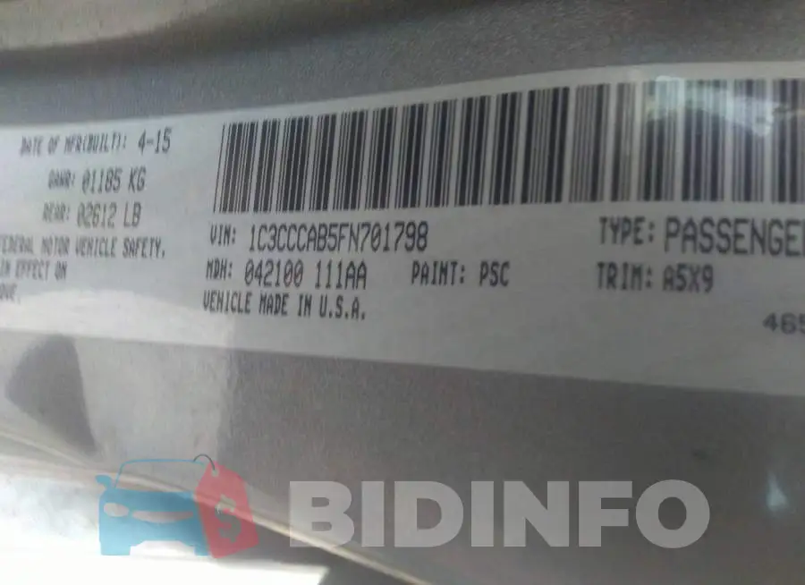 1C3CCCAB5FN701798 Photo# 9