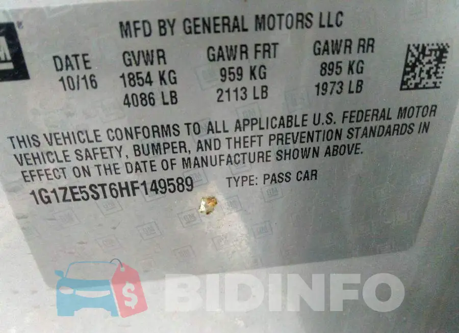 1G1ZE5ST6HF149589 Photo# 9
