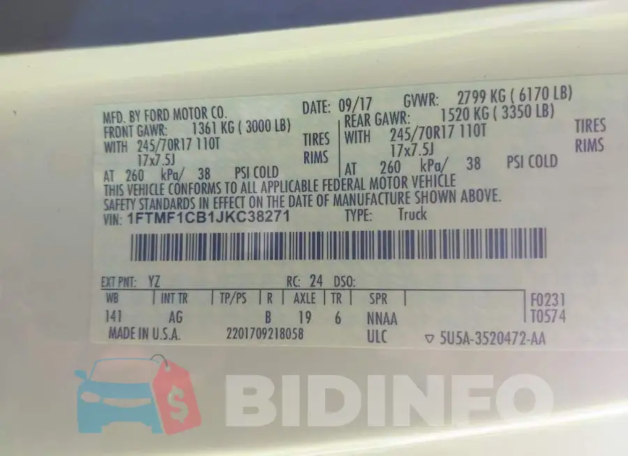 1FTMF1CB1JKC38271 Photo# 9
