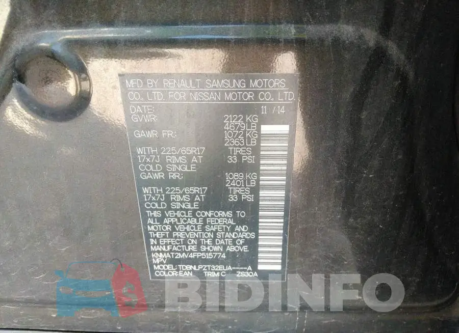 KNMAT2MV4FP515774 Photo# 9