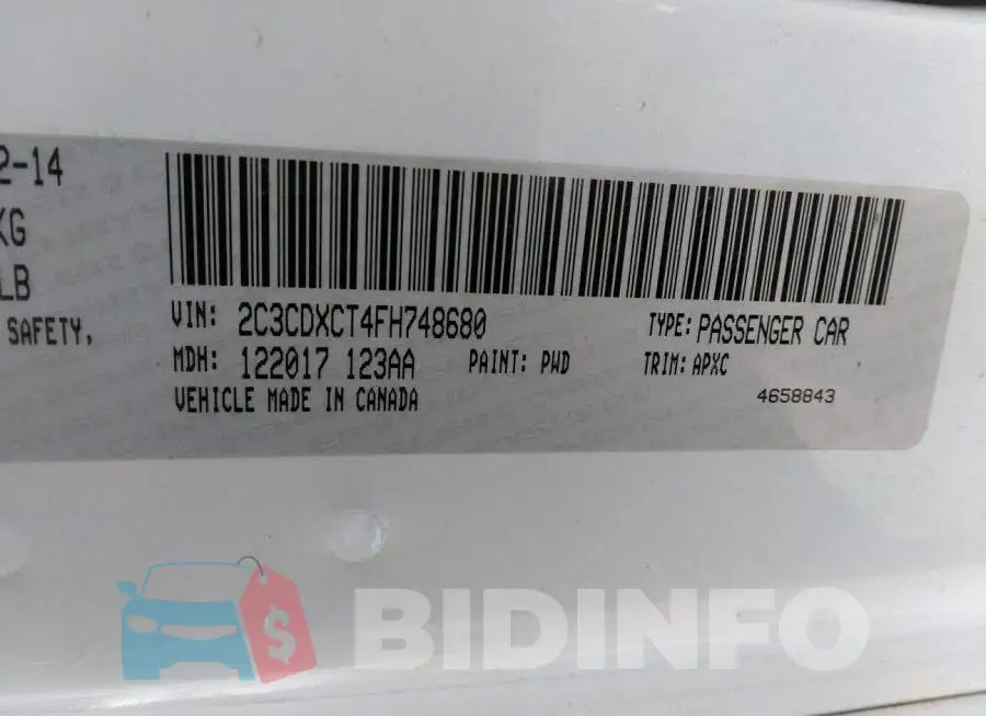 2C3CDXCT4FH748680 Photo# 9