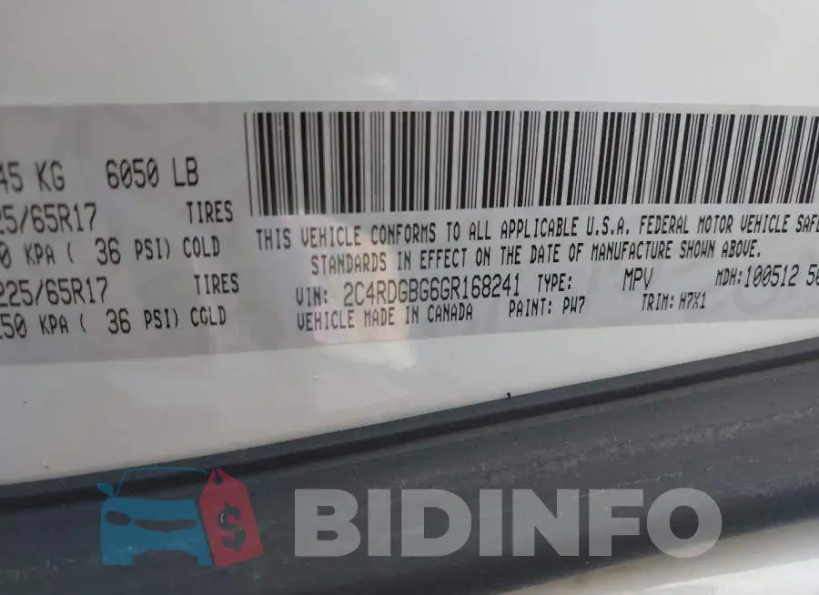 2C4RDGBG6GR168241 Photo# 9