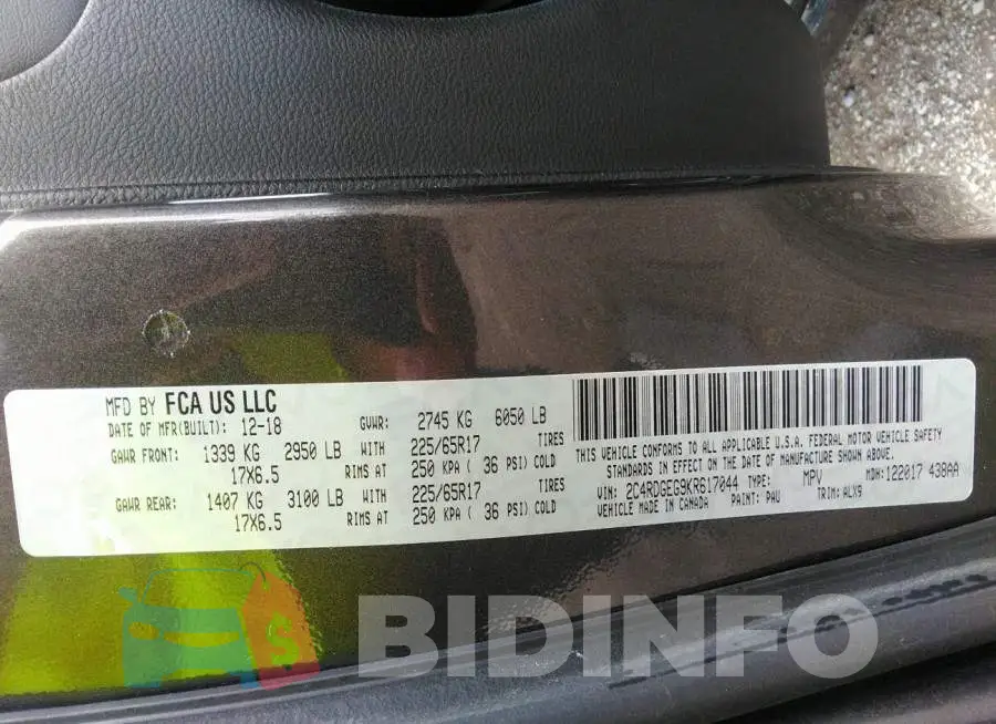 2C4RDGEG9KR617044 Photo# 9