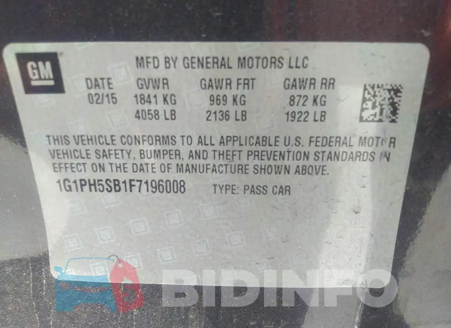 1G1PH5SB1F7196008 Photo# 9